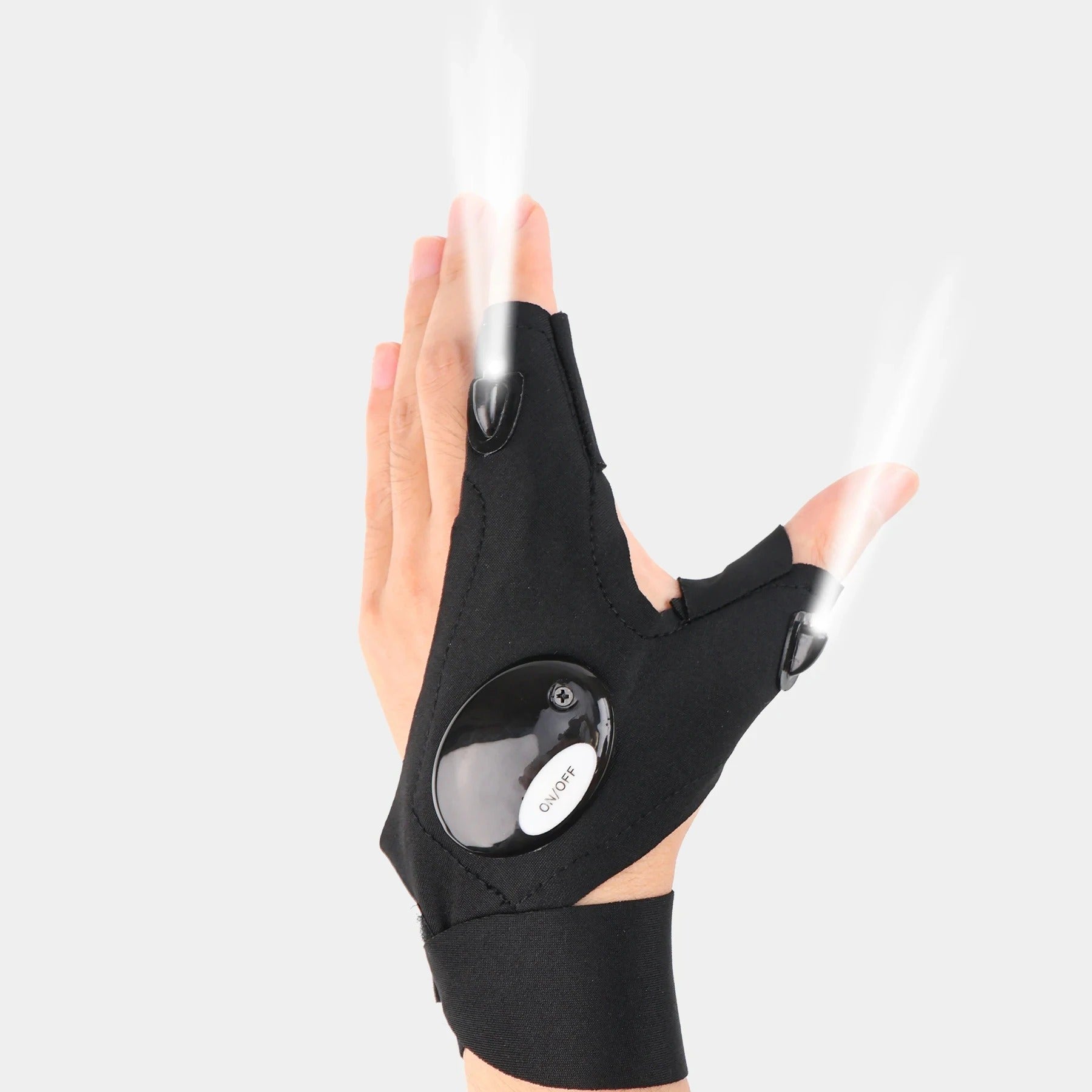 LED Half Finger Flashlight Glove Waterproof