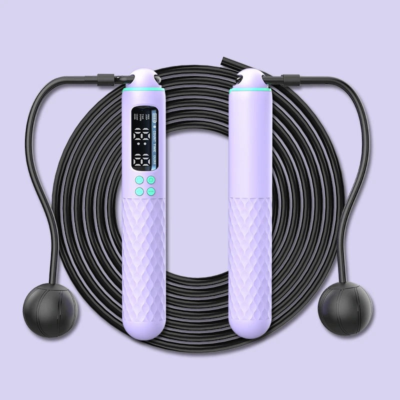Rechargeable Digital Jump Rope with Calorie Counter & Adjustable Cable