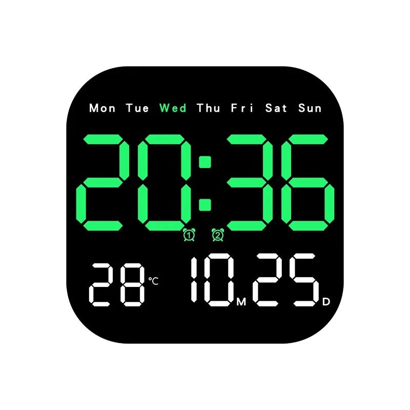 Digital Wall Clock with LED Alarm Clock