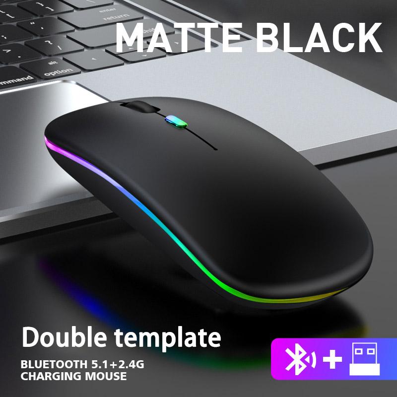 Wireless Bluetooth RGB Rechargeable Mouse Silent Ergonomic LED Backlit Gaming Mouse for Laptop and PC