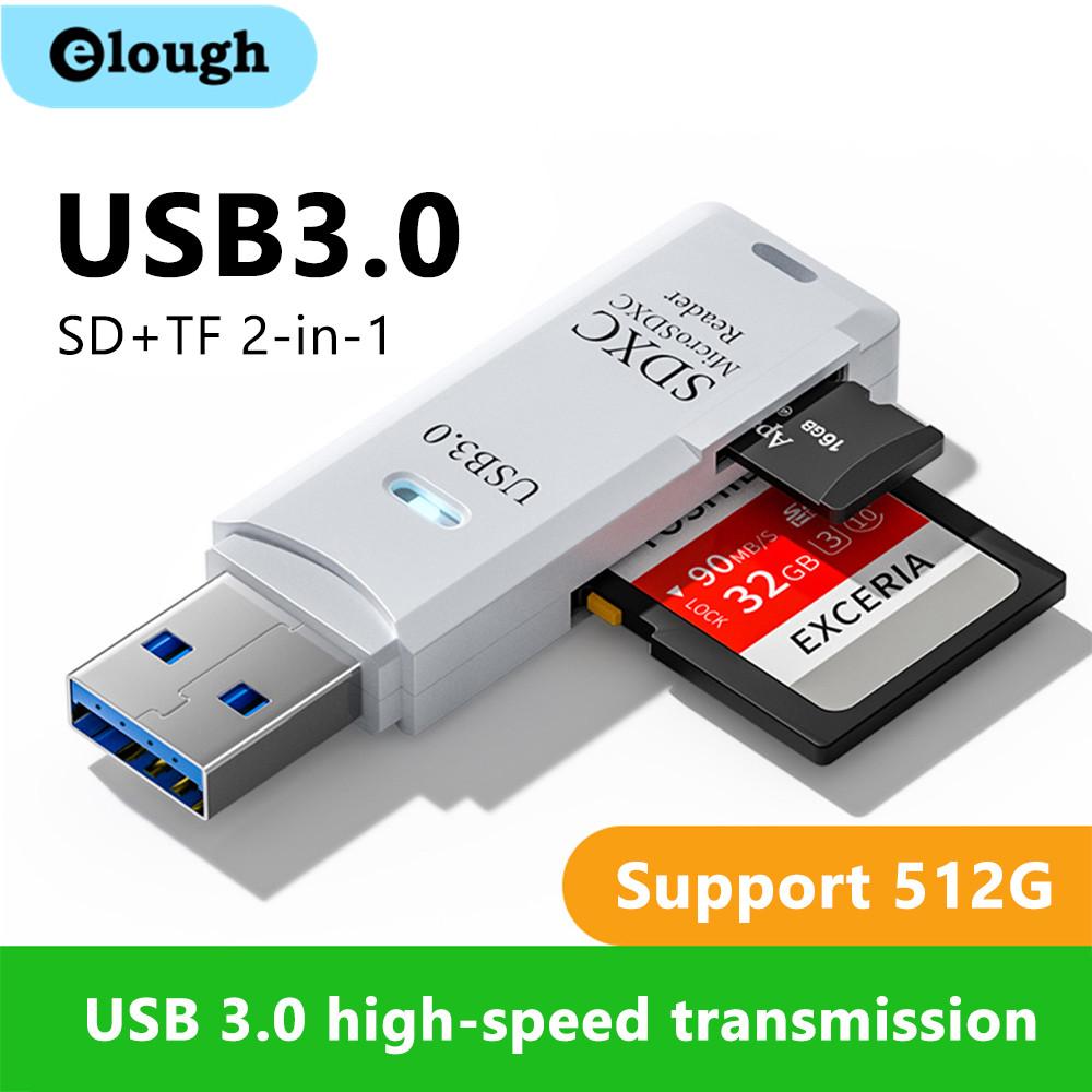 2-in-1 USB 3.0 High-Speed Card Reader and Micro SD/TF Adapter for PC and Laptop