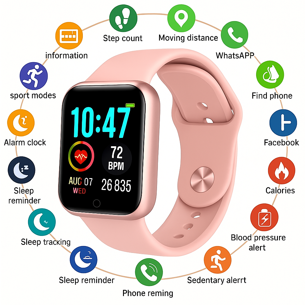 PulsFit Smart Fitness Watch – Bluetooth, Health Tracking & Unisex Design