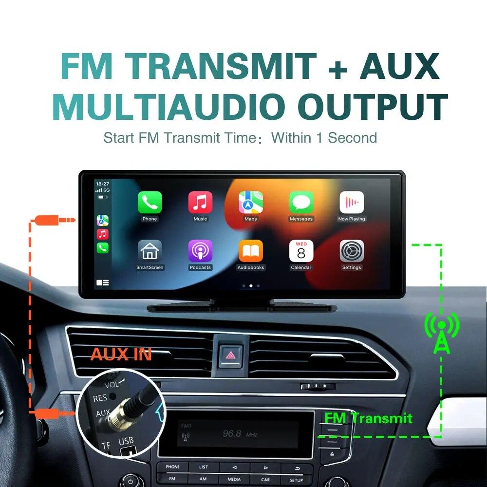 10.26 Inch Universal Car Radio Multimedia Player Wireless CarPlay & Android Auto, MP5 Video Player with WiFi