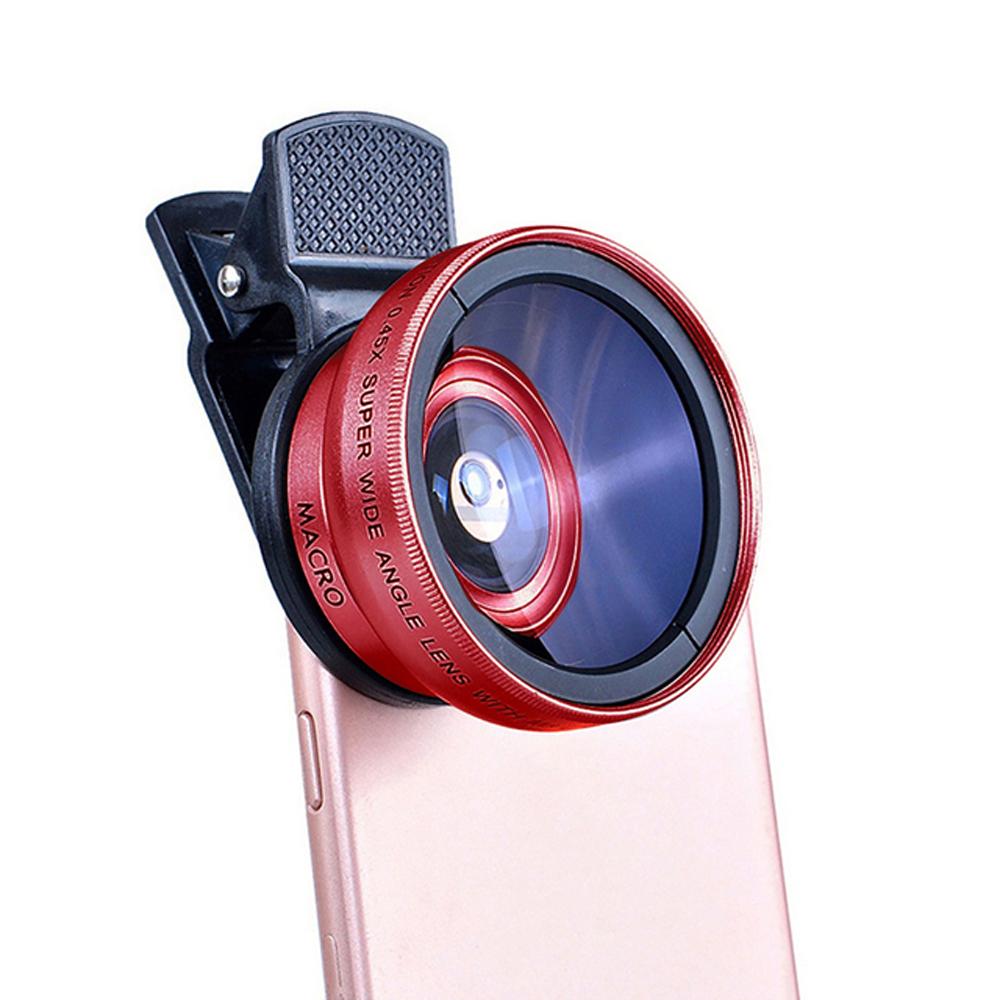 2-in-1 Phone Lens Kit 0.45x Ultra Wide Angle and Macro HD Lens with Universal Clip