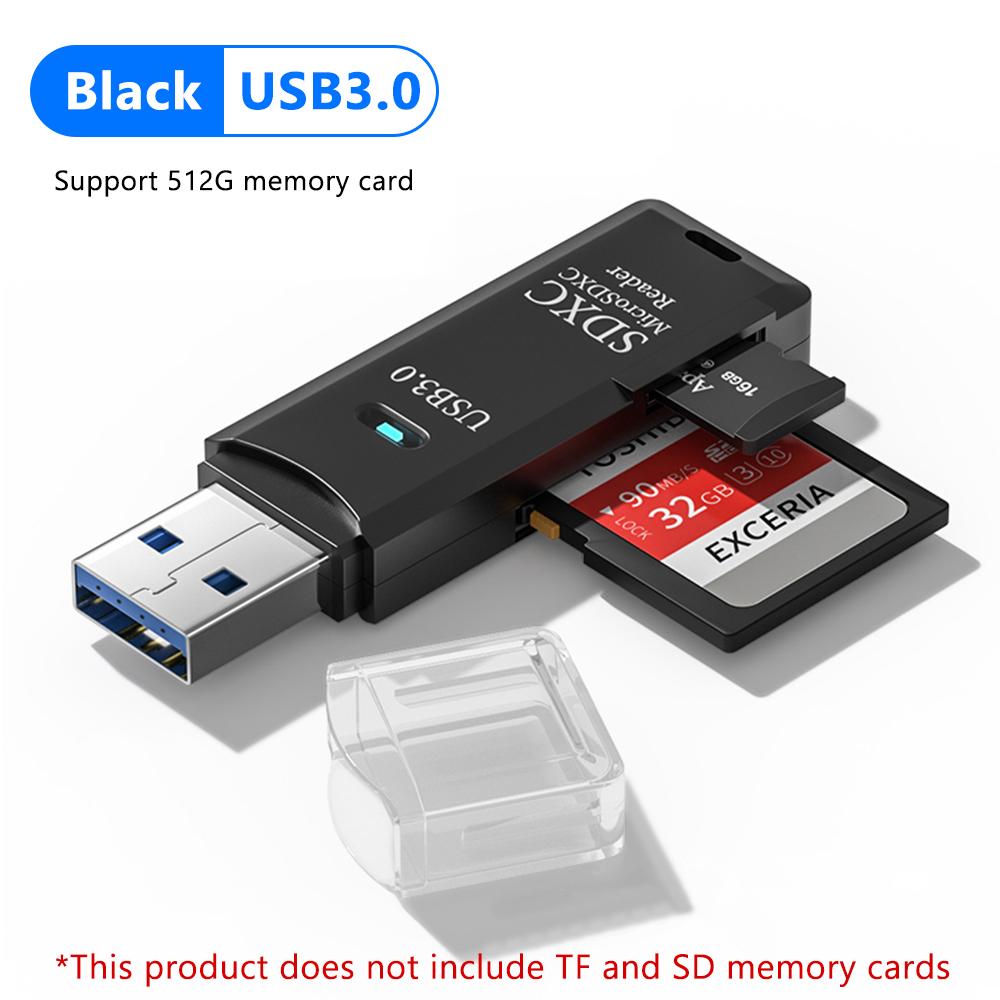 2-in-1 USB 3.0 High-Speed Card Reader and Micro SD/TF Adapter for PC and Laptop