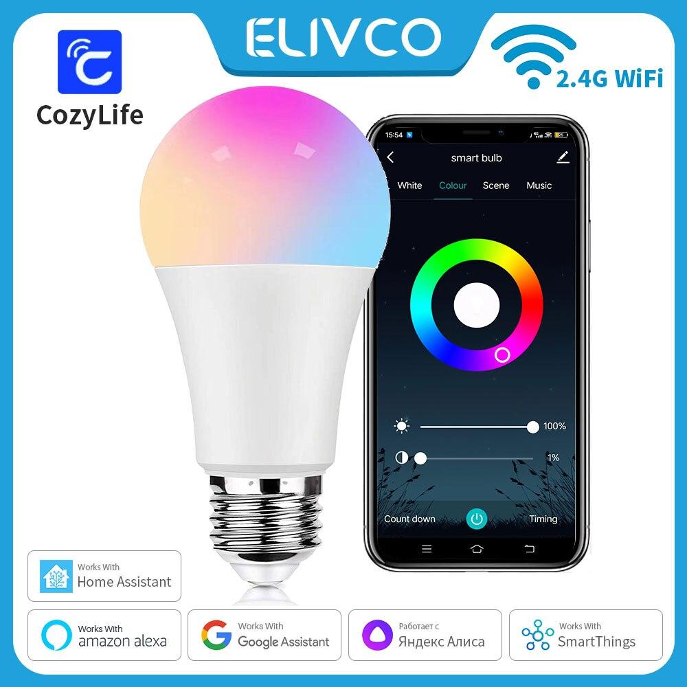 Smart WiFi Light Bulb Dimmable with Timer & Voice Control, Compatible with CozyLife, Alexa and Google Home